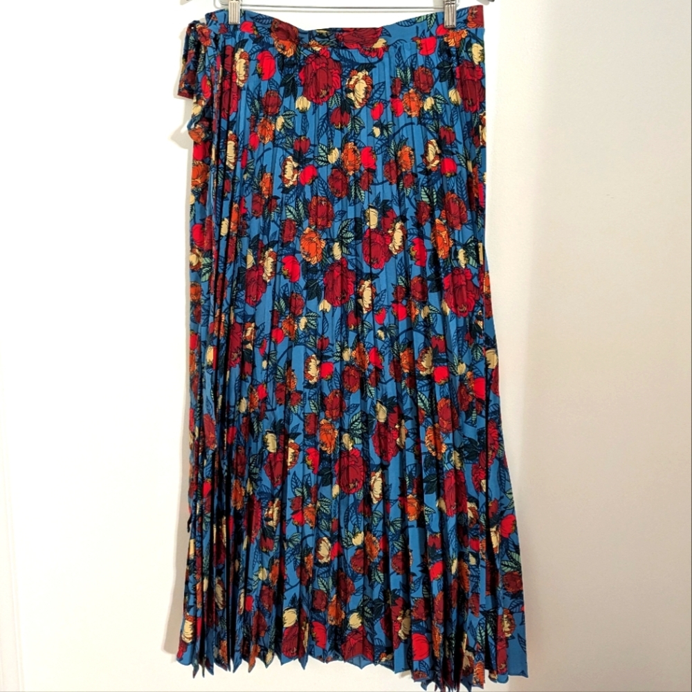 Pleated Wrap Skirt